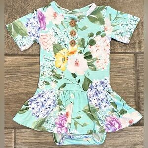 Posh Peanut Twirl Skirt Bodysuit in Erin